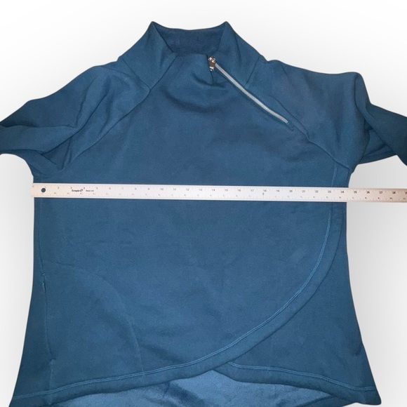 ATHLETA Cozy Karma Asymmetrical Zip Pullover Plus 1X Dark Sardinia Blue - Picture 9 of 13